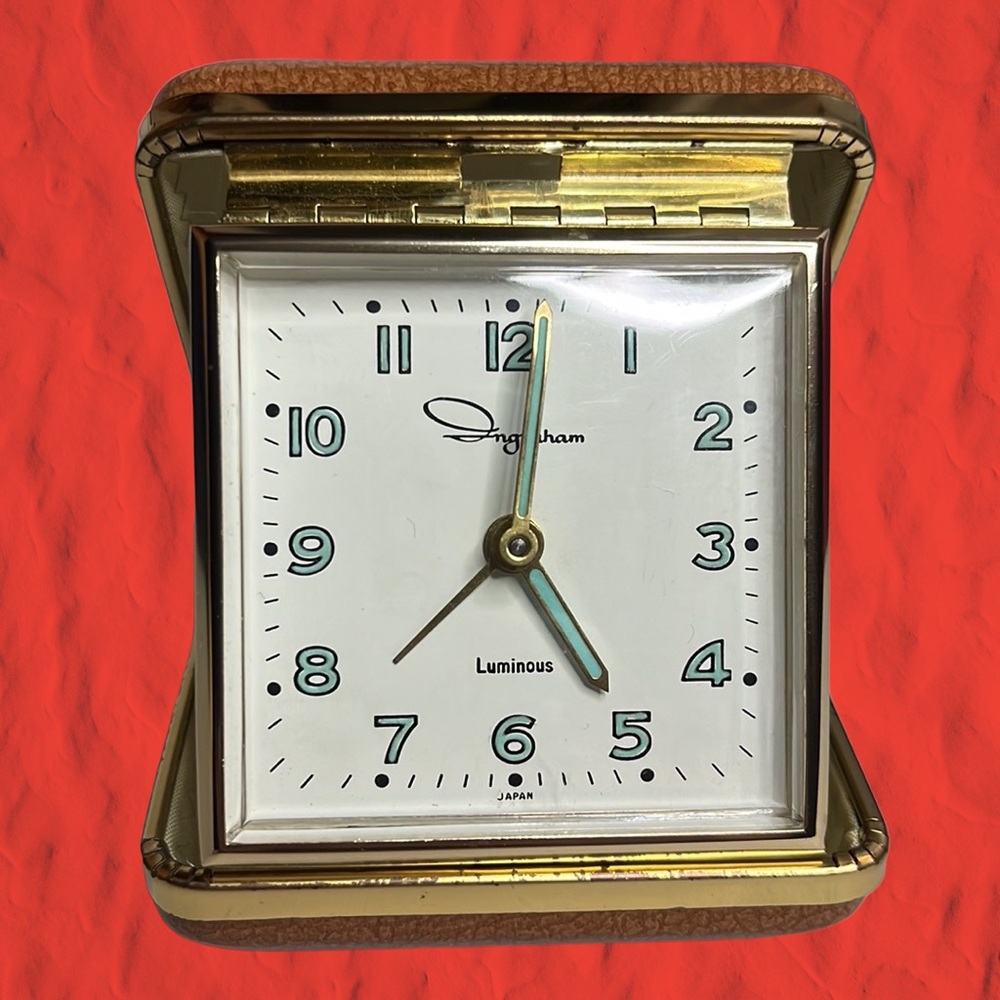 Vintage Travel Alarm Clock Ingraham Luminous